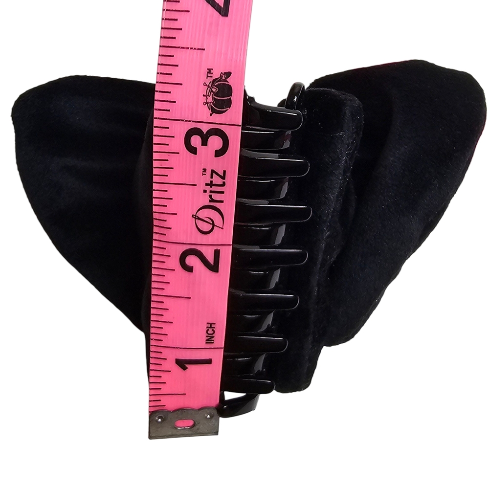 Lele Sadoughi Pearly Velvet Simone Bow Clip Black Pearl Embellished Claw Clip - Picture 6 of 6